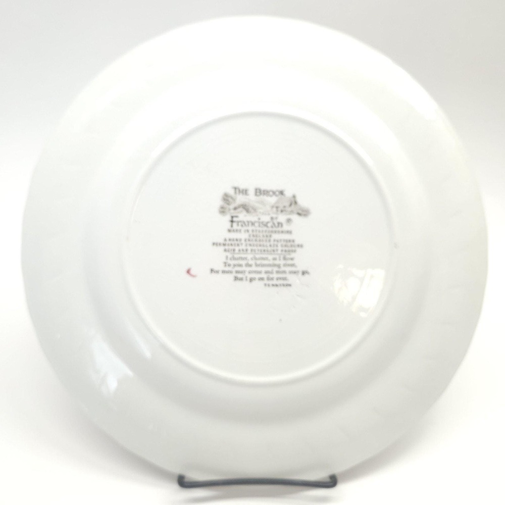 Vtg Franciscan The Brook Dinner Plate Wall Display Staffordshire Cottage 60s - Picture 3 of 5